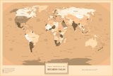 Mapa Poster - Sepia