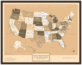 Mapa Estados Unidos - Sepia