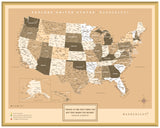 Mapa Estados Unidos - Sepia