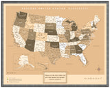 Mapa Estados Unidos - Sepia