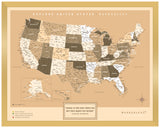 Mapa Estados Unidos - Sepia