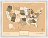 Mapa Estados Unidos - Sepia