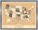 Mapa Estados Unidos - Sepia