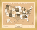 Mapa Estados Unidos - Sepia