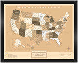 Mapa Estados Unidos - Sepia