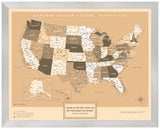 Mapa Estados Unidos - Sepia