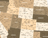 Mapa Estados Unidos - Sepia
