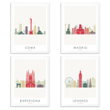 4 Prints Enmarcados - Wanderlust Maps