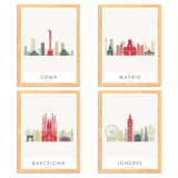 4 Prints Enmarcados - Wanderlust Maps