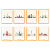 8 Prints Enmarcados (Paquete Completo) - Wanderlust Maps