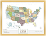Mapa Estados Unidos - Plata