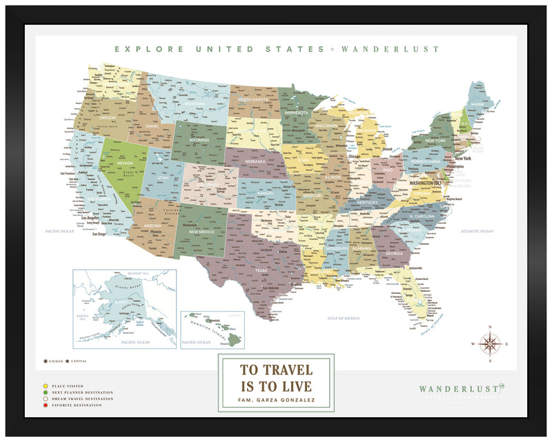 Mapa Estados Unidos - Plata