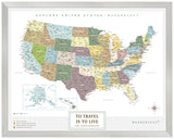 Mapa Estados Unidos - Plata