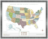 Mapa Estados Unidos - Plata