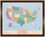 Mapa Estados Unidos - Colorido