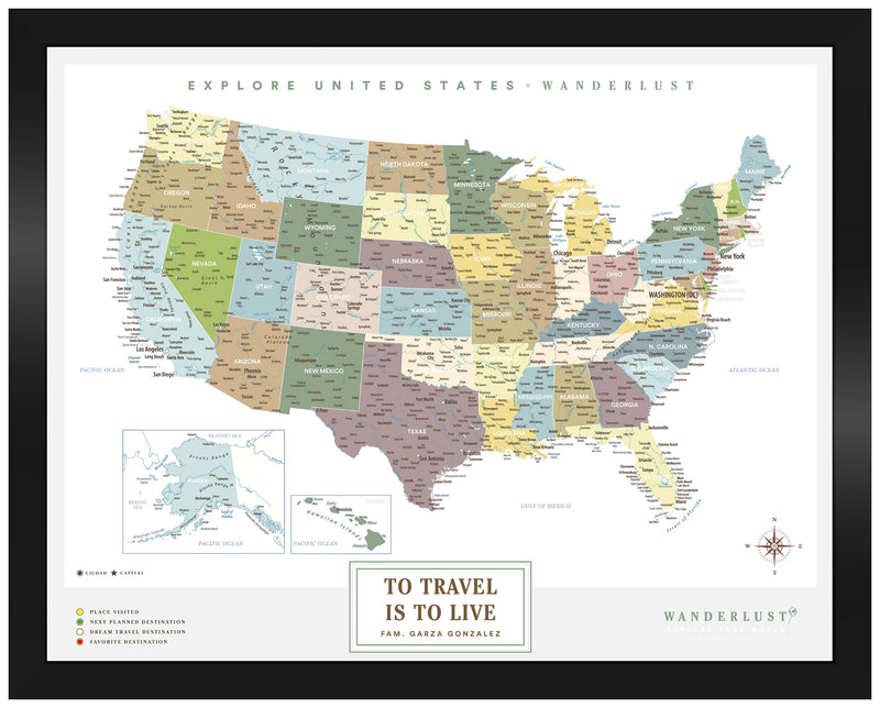 Mapa Estados Unidos - Plata
