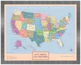 Mapa Estados Unidos - Colorido