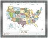 Mapa Estados Unidos - Plata