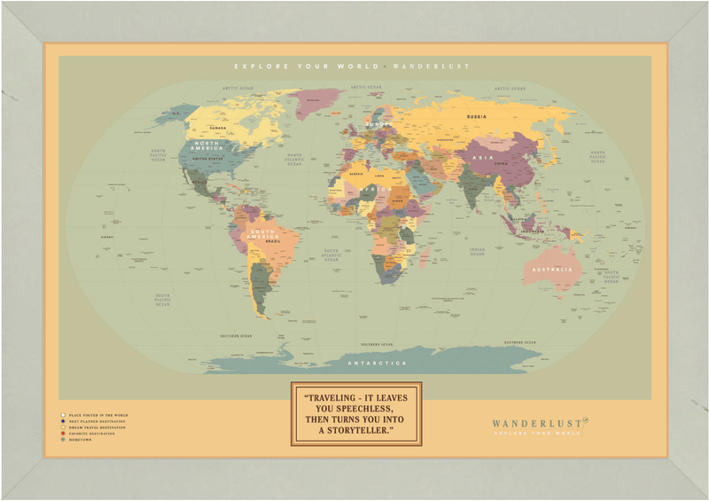 Mapa Ocre – 4cm Marco Plata - Wanderlust Maps