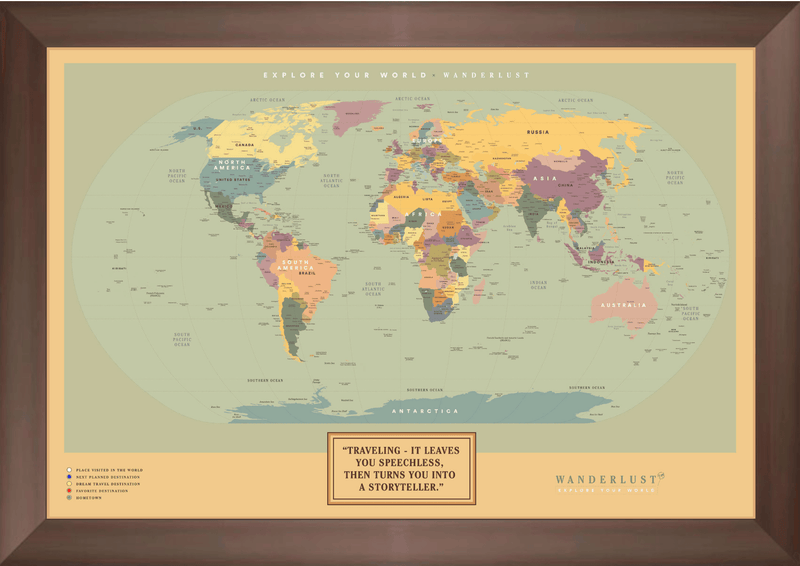 Mapa Ocre – 4cm Marco Chocolate - Wanderlust Maps