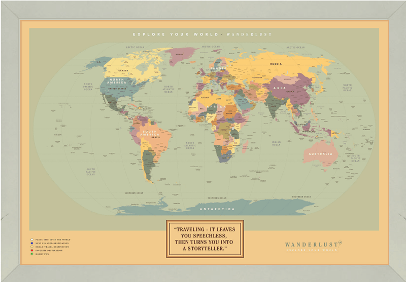 Mapa Ocre – 3cm Marco Plata - Wanderlust Maps