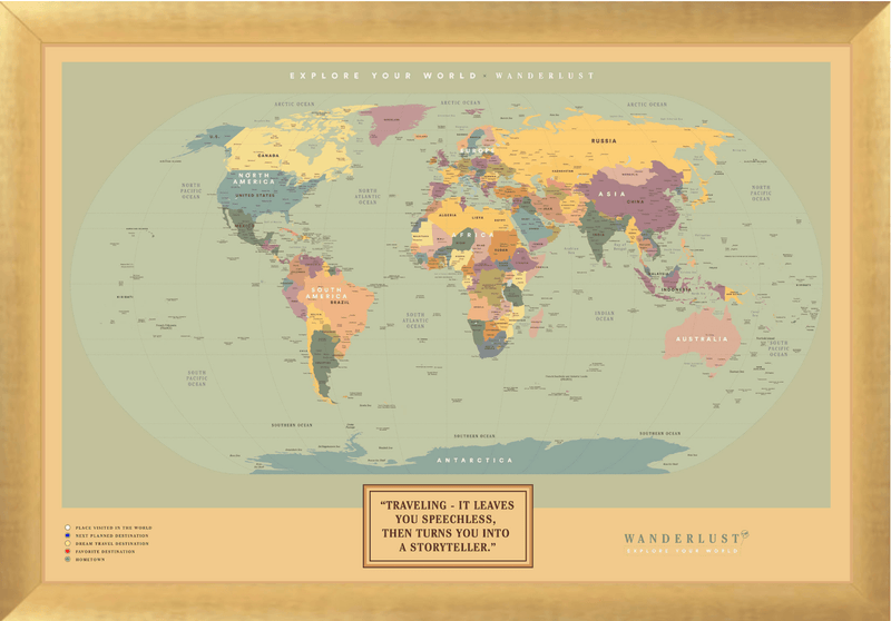 Mapa Ocre – 3cm Marco Dorado - Wanderlust Maps