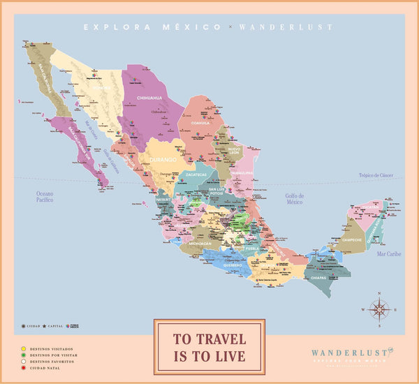 México Colorido - Poster - Wanderlust Maps