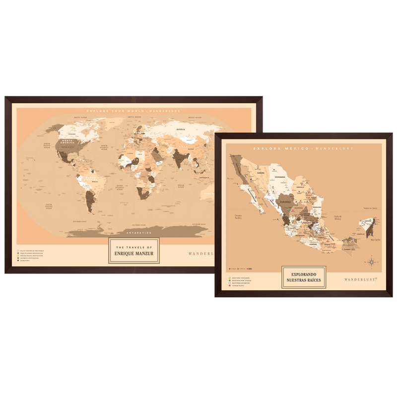 Kit "Edición Sepia" - Wanderlust Maps