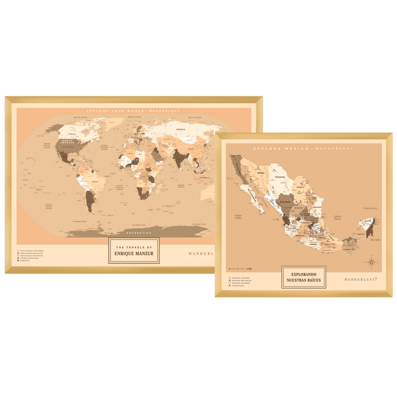 Kit "Edición Sepia" - Wanderlust Maps