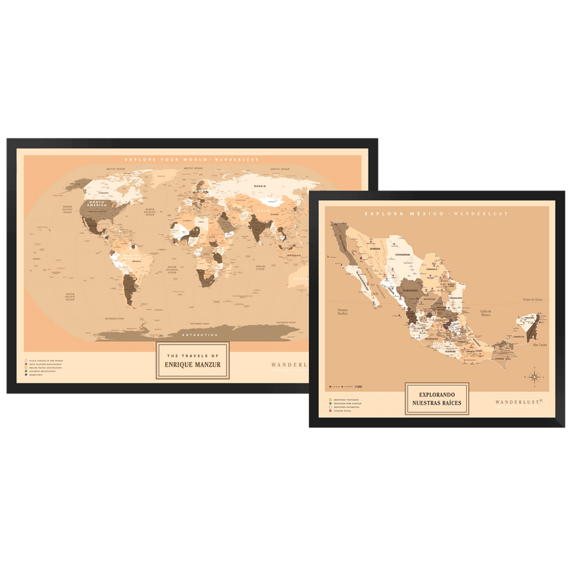 Kit "Edición Sepia" - Wanderlust Maps
