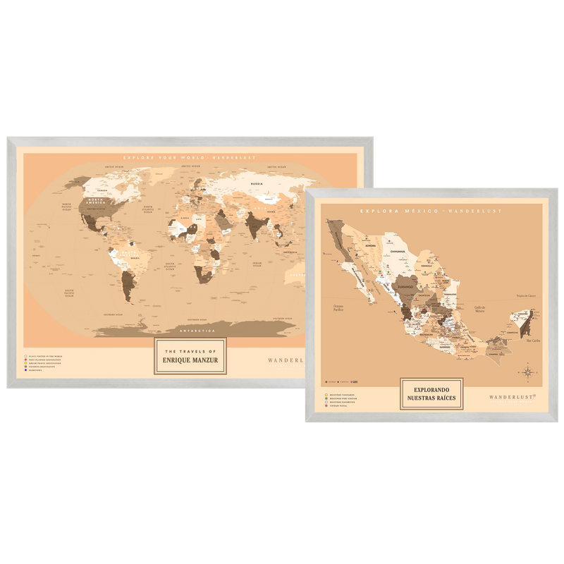 Kit "Edición Sepia" - Wanderlust Maps