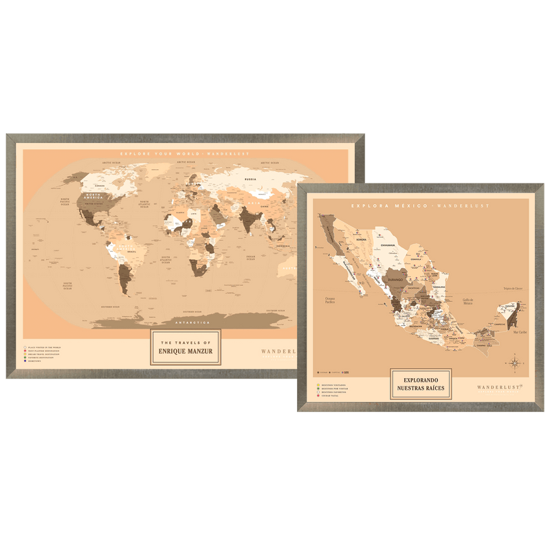 Kit "Edición Sepia" - Wanderlust Maps