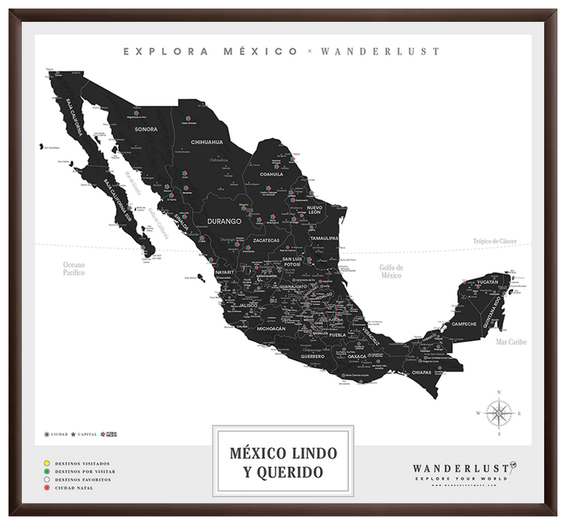 México B&N - 2cm Chocolate - Wanderlust Maps