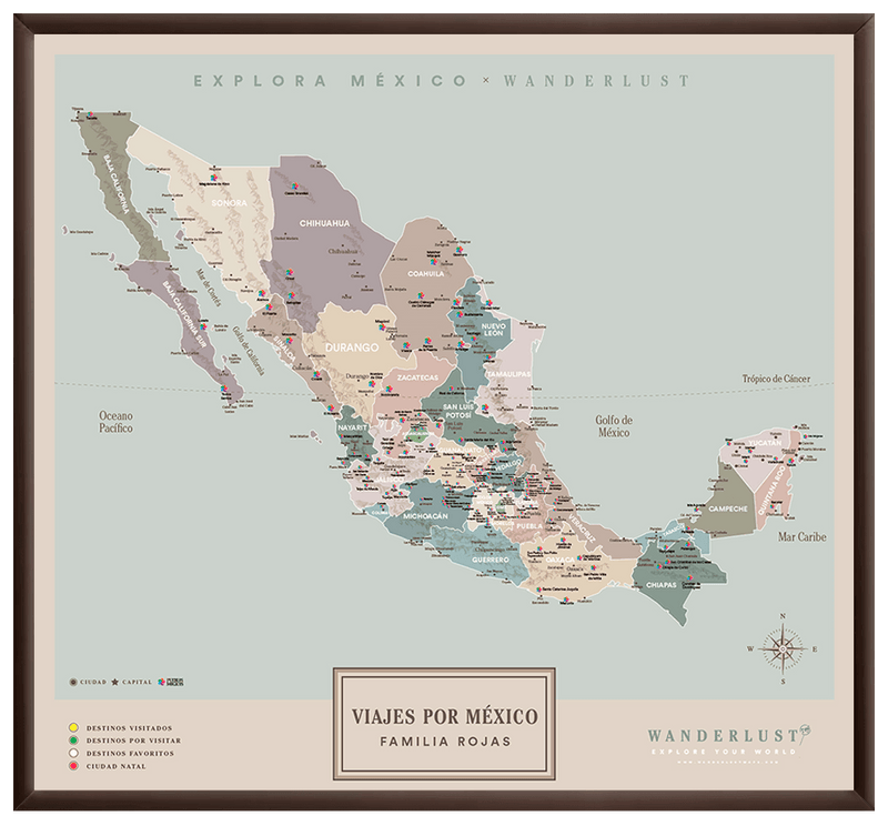 México Serio - 2cm Chocolate - Wanderlust Maps