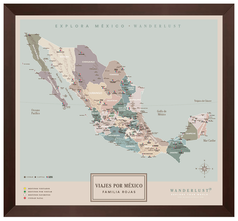 México Serio - 4cm Chocolate - Wanderlust Maps