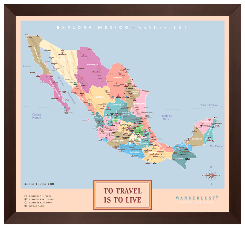 México Colorido - 4cm Chocolate - Wanderlust Maps