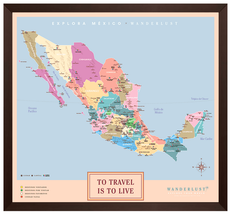 México Colorido - 3cm Chocolate - Wanderlust Maps
