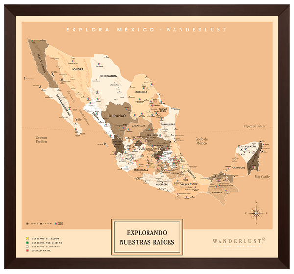 México Sepia - 3cm Chocolate - Wanderlust Maps