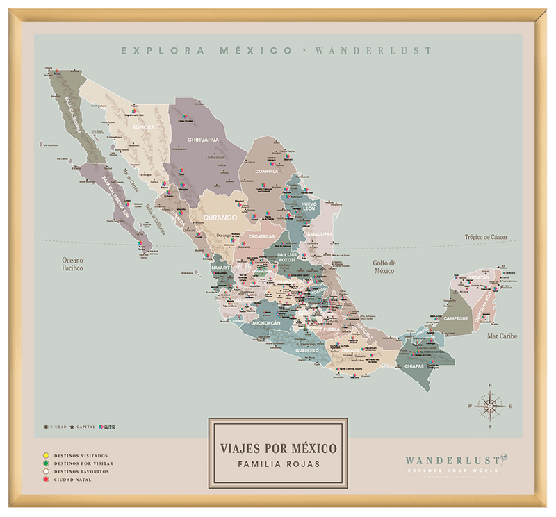México Serio - 2cm Dorado - Wanderlust Maps
