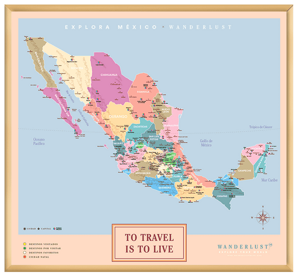 México Colorido - 2cm Dorado - Wanderlust Maps