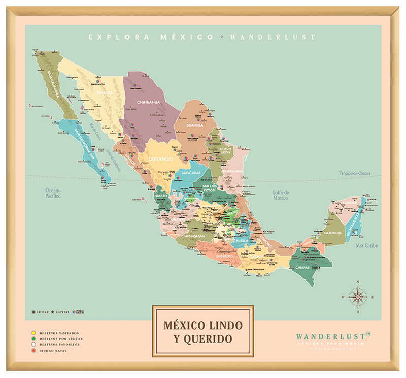 México Original - 2cm Dorado - Wanderlust Maps
