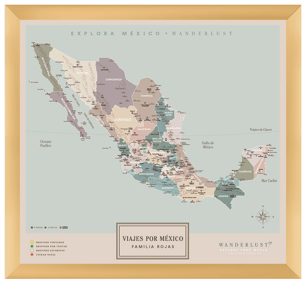 México Serio - 4cm Dorado - Wanderlust Maps