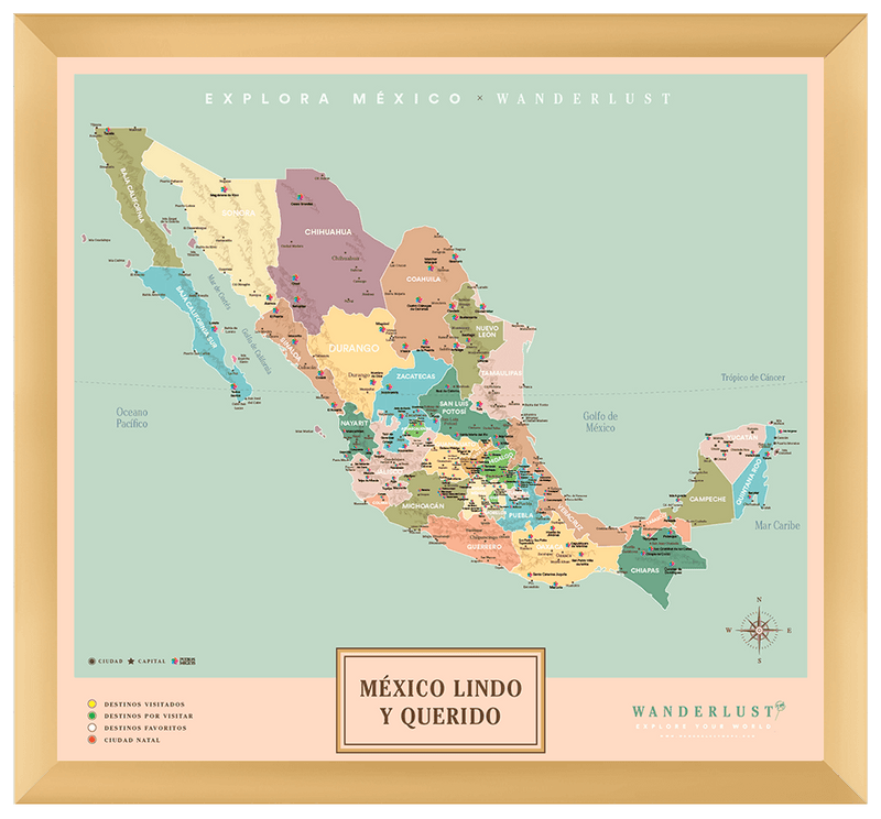 México Original - 4cm Dorado - Wanderlust Maps