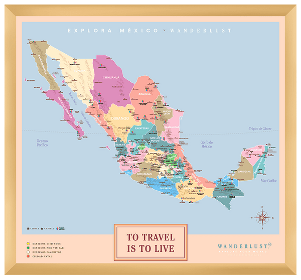 México Colorido - 3cm Dorado - Wanderlust Maps