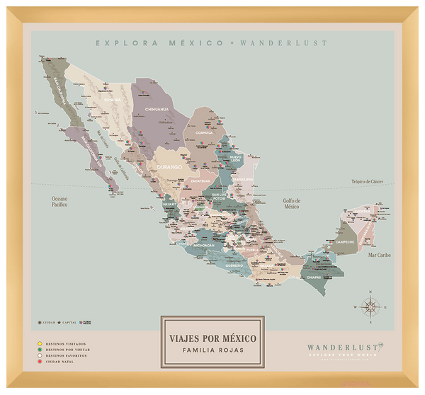 México Serio - 3cm Dorado - Wanderlust Maps