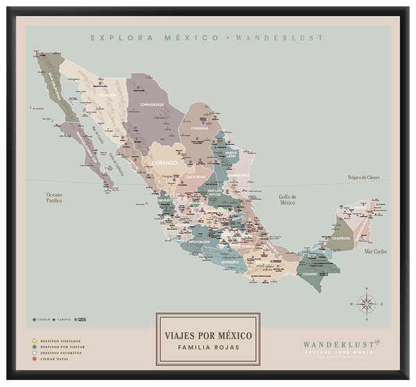 México Serio - 2cm Negro - Wanderlust Maps
