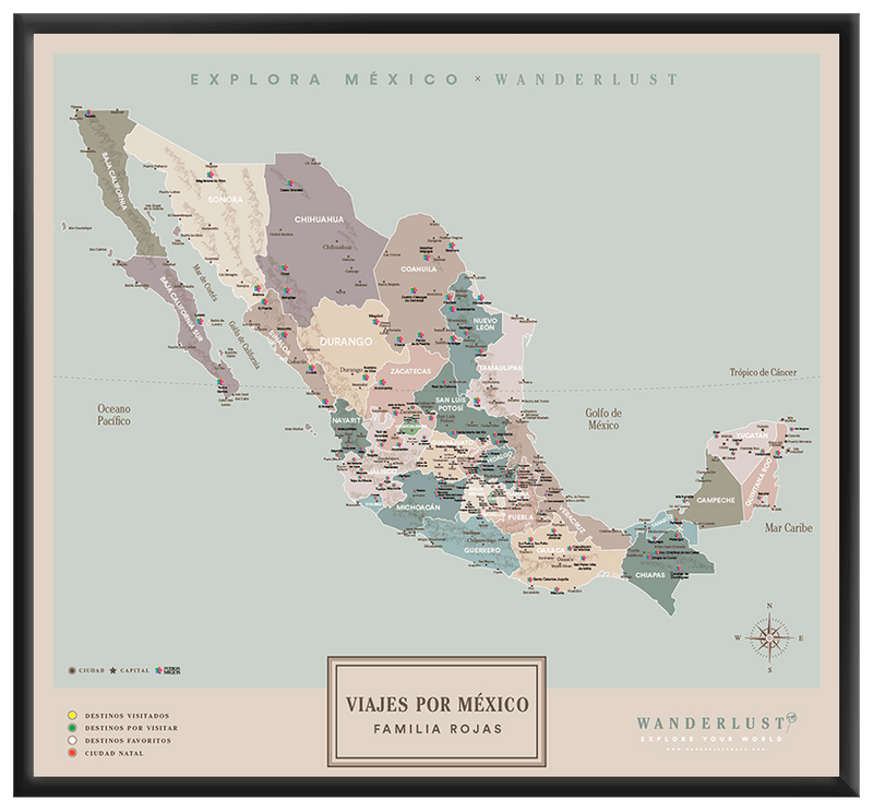 México Serio - 2cm Negro - Wanderlust Maps