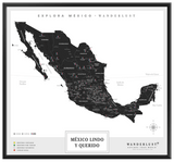 México B&N - 2cm Negro - Wanderlust Maps