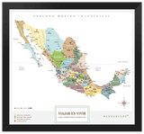 México Plata - 4cm Negro - Wanderlust Maps