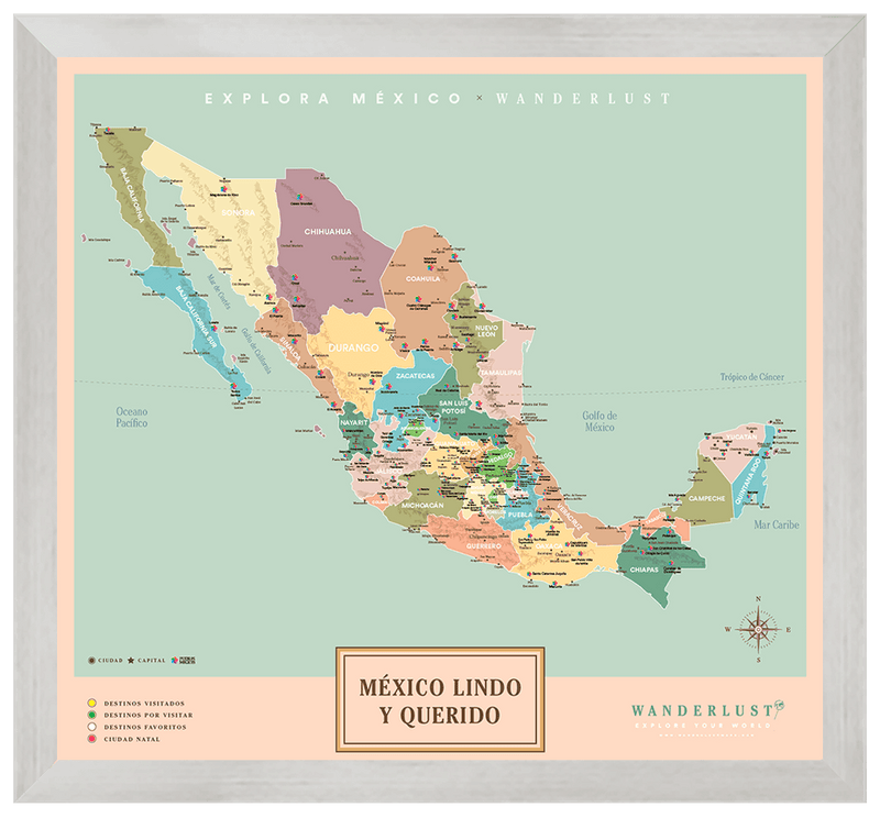 México Original - 4cm Plata - Wanderlust Maps